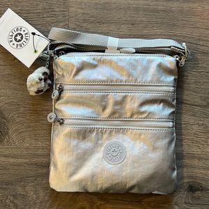 Kipling silver cross body purse
